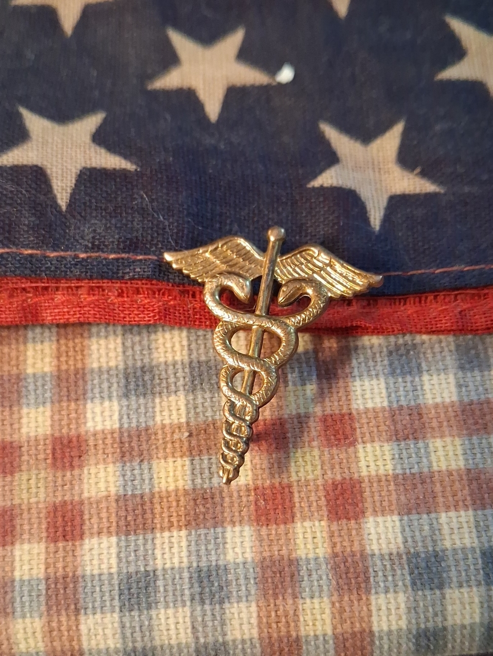 Gold Caduceus Medical Lapel Pin